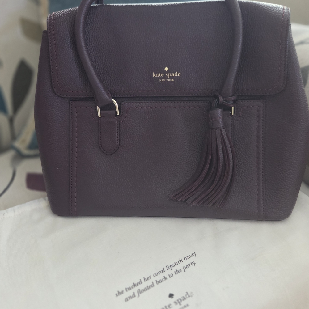 Kate Spade Plum Leather Handbag - Picture 7 of 11